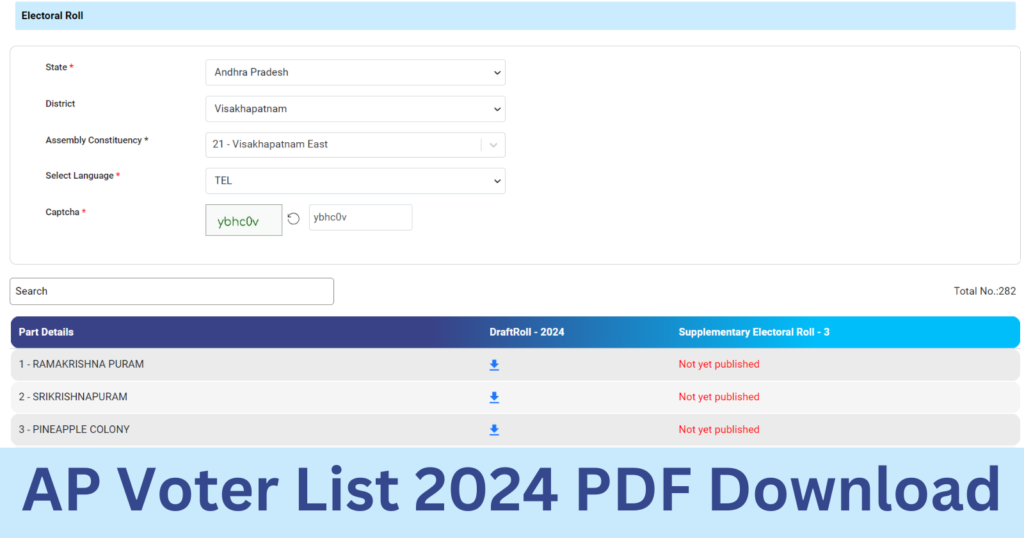 AP Voter List 2024 PDF Download