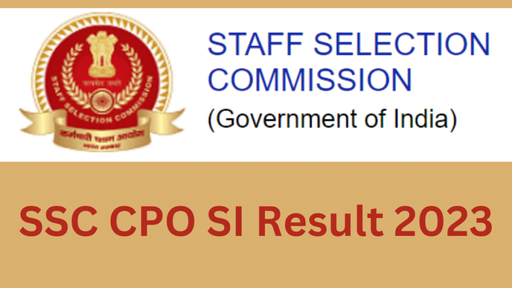 SSC CPO Result 2023