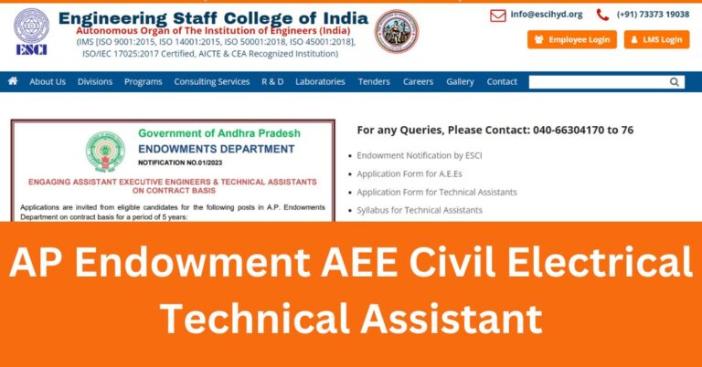 AP Endowment AEE Civil Electrical Technical Assistant