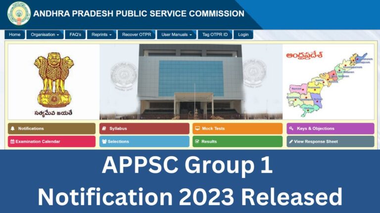 APPSC Group 1 Notification 2023 Released