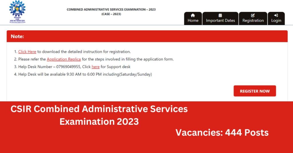 CSIR Combined Administrative Services Examination 2023