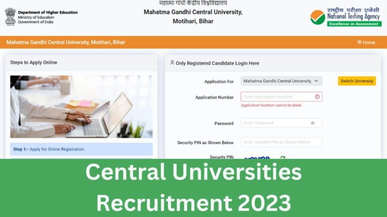 Central Universities Recruitment 2023