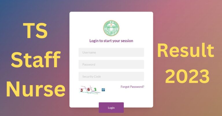 TS MHSRB Staff Nurse Result 2023